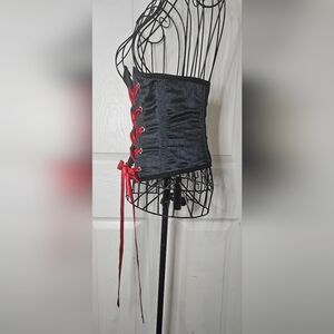Sexy Black And Red Lace Up Corset